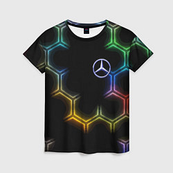 Футболка женская Mercedes - neon pattern, цвет: 3D-принт