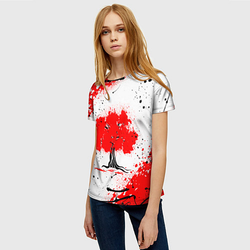Женская футболка Цветущая сакура / 3D-принт – фото 3