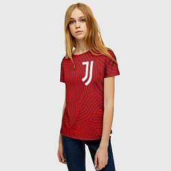 Футболка женская Juventus отпечатки, цвет: 3D-принт — фото 2