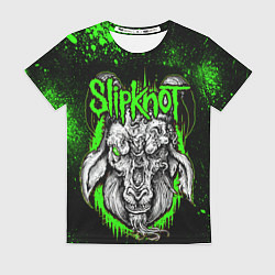 Футболка женская Slipknot зеленый козел, цвет: 3D-принт
