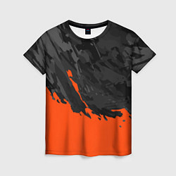 Футболка женская Black & Orange, цвет: 3D-принт