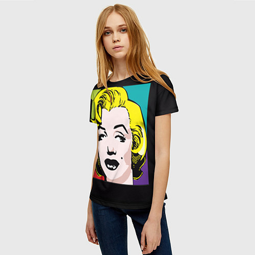 Женская футболка Ретро портрет Мэрилин Монро / 3D-принт – фото 3