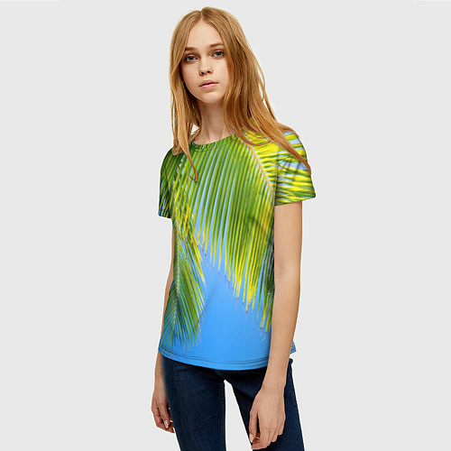 Женская футболка Пальма у неба / 3D-принт – фото 3