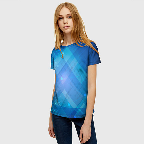Женская футболка Точки и взаимосвязанные линии / 3D-принт – фото 3
