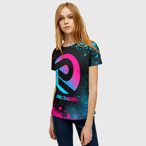Женская футболка ARC Raiders - neon gradient / 3D-принт – фото 3