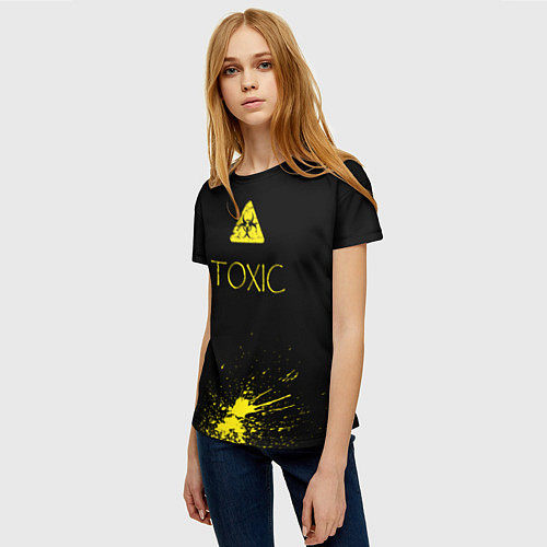 Женская футболка TOXIC - Биологическая опасность / 3D-принт – фото 3