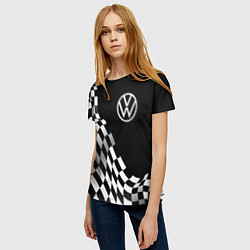 Футболка женская Volkswagen racing flag, цвет: 3D-принт — фото 2