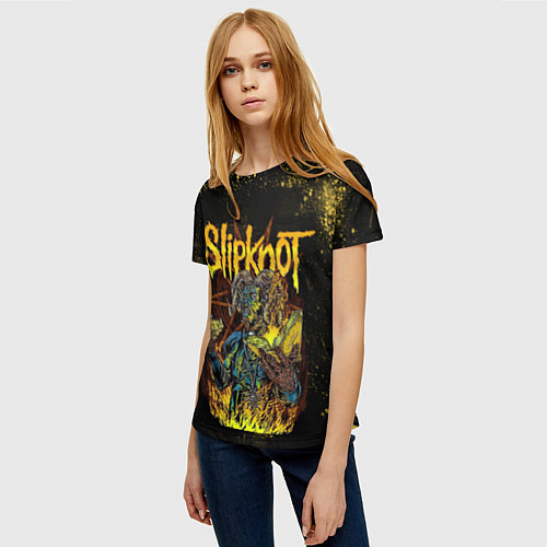 Женская футболка Slipknot Yellow Monster / 3D-принт – фото 3