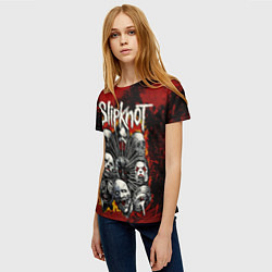 Футболка женская Slipknot rock, цвет: 3D-принт — фото 2