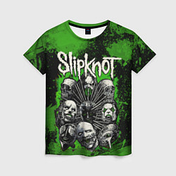 Футболка женская Slipknot green abstract, цвет: 3D-принт