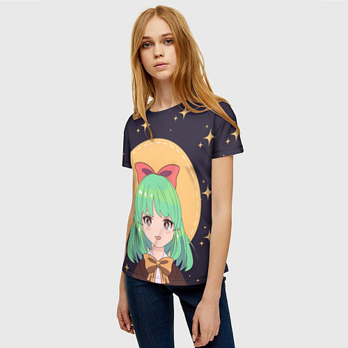 Женская футболка Девочка аниме - Anime girl / 3D-принт – фото 3