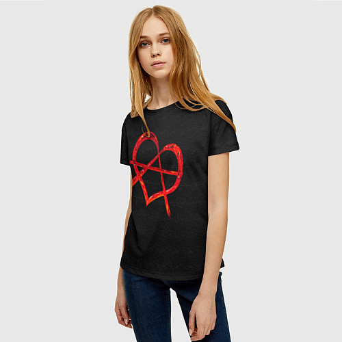 Женская футболка Сердце анархиста / 3D-принт – фото 3