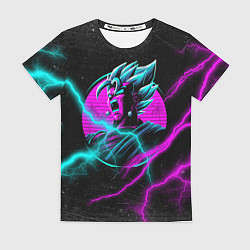 Футболка женская Неоновый Гоку Блек молния lightning, цвет: 3D-принт