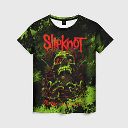 Футболка женская Slipknot green череп, цвет: 3D-принт