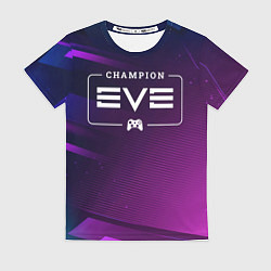 Женская футболка EVE gaming champion: рамка с лого и джойстиком на