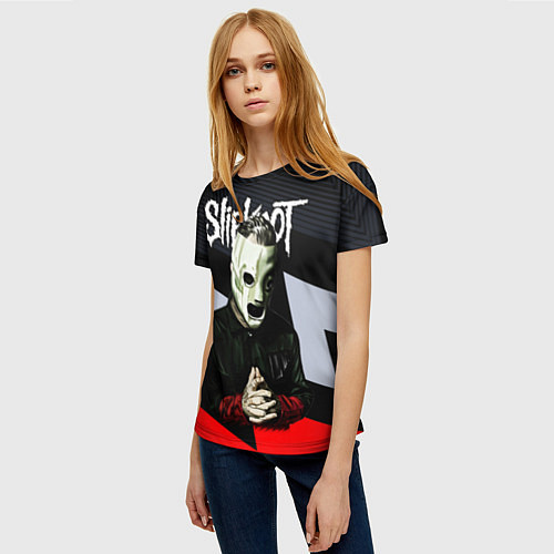 Женская футболка Slipknot абстракция / 3D-принт – фото 3
