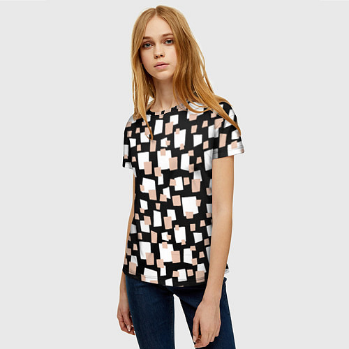 Женская футболка Геометрические фигуры разных размеров / 3D-принт – фото 3