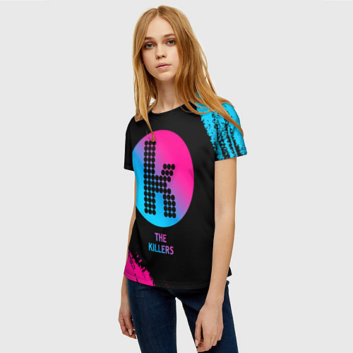 Женская футболка The Killers - neon gradient / 3D-принт – фото 3
