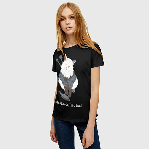 Женская футболка Котьмак Плотва чёрный / 3D-принт – фото 3