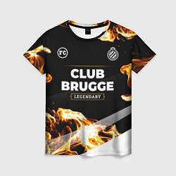 Футболка женская Club Brugge legendary sport fire, цвет: 3D-принт
