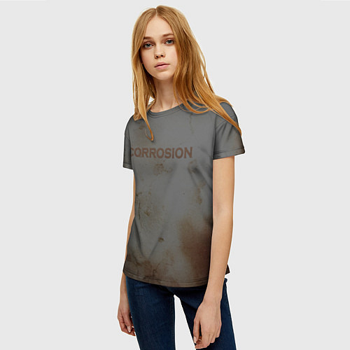 Женская футболка Corrosion - рыжая ржавчина / 3D-принт – фото 3