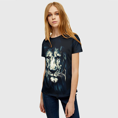 Женская футболка Голова царя-зверей льва / 3D-принт – фото 3