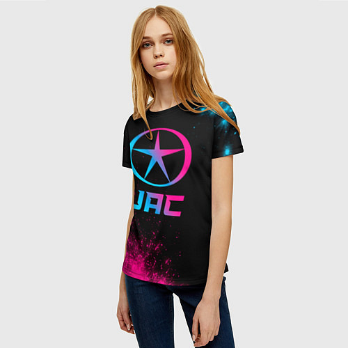 Женская футболка JAC - neon gradient / 3D-принт – фото 3