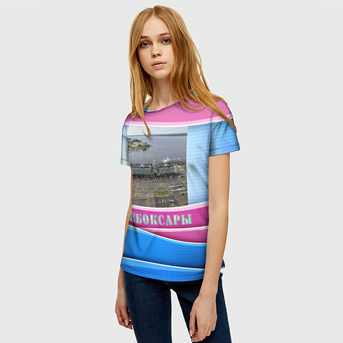 Женская футболка Чебоксары - речной вокзал / 3D-принт – фото 3