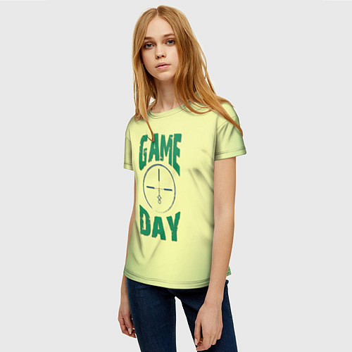 Женская футболка Game day / 3D-принт – фото 3