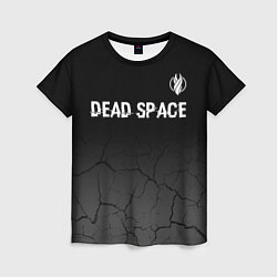 Футболка женская Dead Space glitch на темном фоне: символ сверху, цвет: 3D-принт