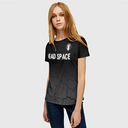 Футболка женская Dead Space glitch на темном фоне: символ сверху, цвет: 3D-принт — фото 2