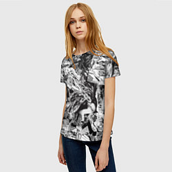 Футболка женская Человек бензопила манга страницы, цвет: 3D-принт — фото 2