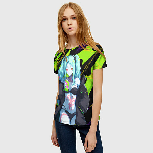 Женская футболка Ребекка - органический зеленый / 3D-принт – фото 3