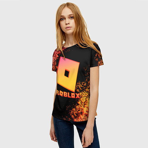 Женская футболка Roblox logo gradient / 3D-принт – фото 3