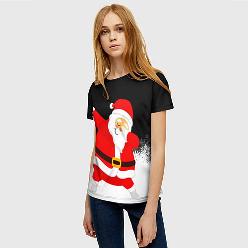 Женская футболка Дед мороз dab / 3D-принт – фото 3
