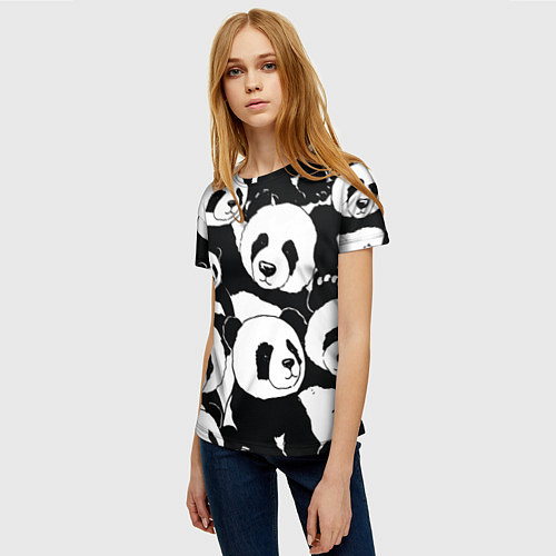 Женская футболка С пандами паттерн / 3D-принт – фото 3