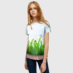 Футболка женская Летняя трава и бабочки, цвет: 3D-принт — фото 2