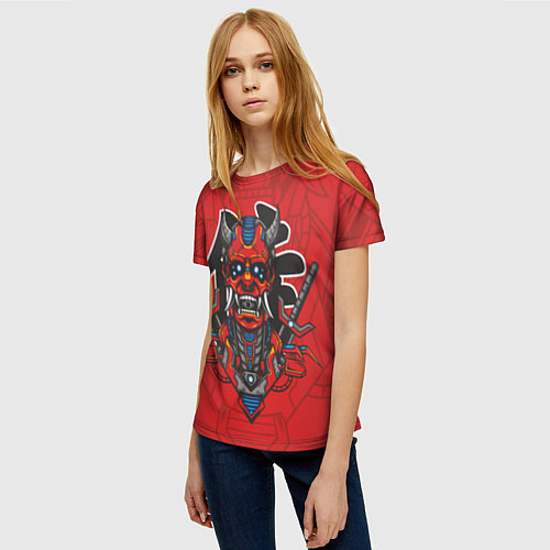 Женская футболка Самурай - демон / 3D-принт – фото 3