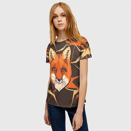 Женская футболка Лисичка-рыжая сестричка / 3D-принт – фото 3
