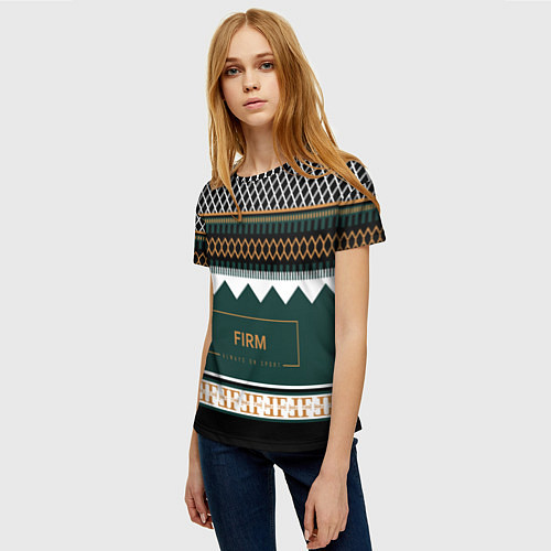 Женская футболка FIRM как свитер из 90х / 3D-принт – фото 3