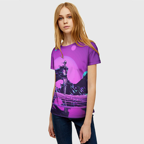 Женская футболка Фантазийный силуэт - vaporwave / 3D-принт – фото 3