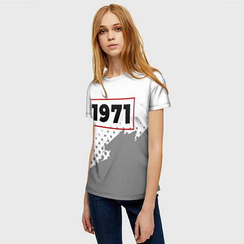 Женская футболка 1971 - в красной рамке на светлом / 3D-принт – фото 3