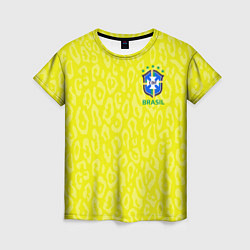 Футболка женская Форма сборной Бразилии ЧМ 2022, цвет: 3D-принт