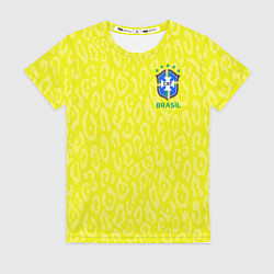 Футболка женская Форма сборной Бразилии ЧМ 2022, цвет: 3D-принт