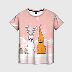 Футболка женская Заяц и морковь, цвет: 3D-принт