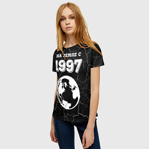 Женская футболка На Земле с 1997: краска на темном / 3D-принт – фото 3