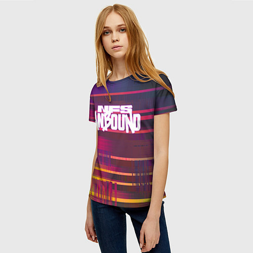 Женская футболка NFS unbound пиксель полосы / 3D-принт – фото 3