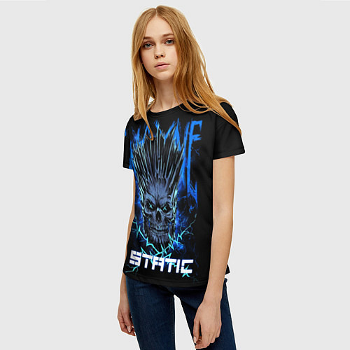 Женская футболка X Static - Wayne Static skull / 3D-принт – фото 3