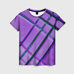 Футболка женская Фиолетовый фон и тёмные линии, цвет: 3D-принт