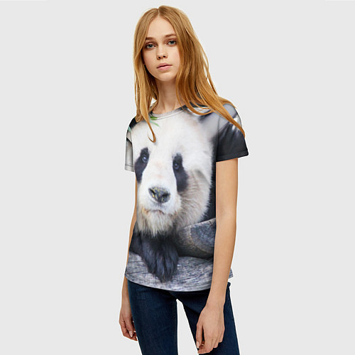 Женская футболка Панда отдыхает / 3D-принт – фото 3